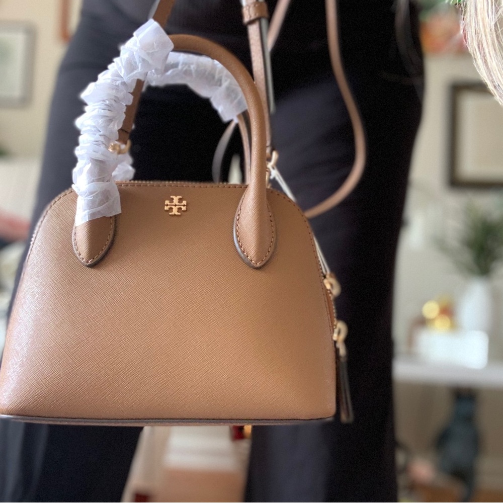 NWT TORY BURCH EMERSON DOME MINI SATCHEL CROSSBODY MOOSE - Picture 2 of 9